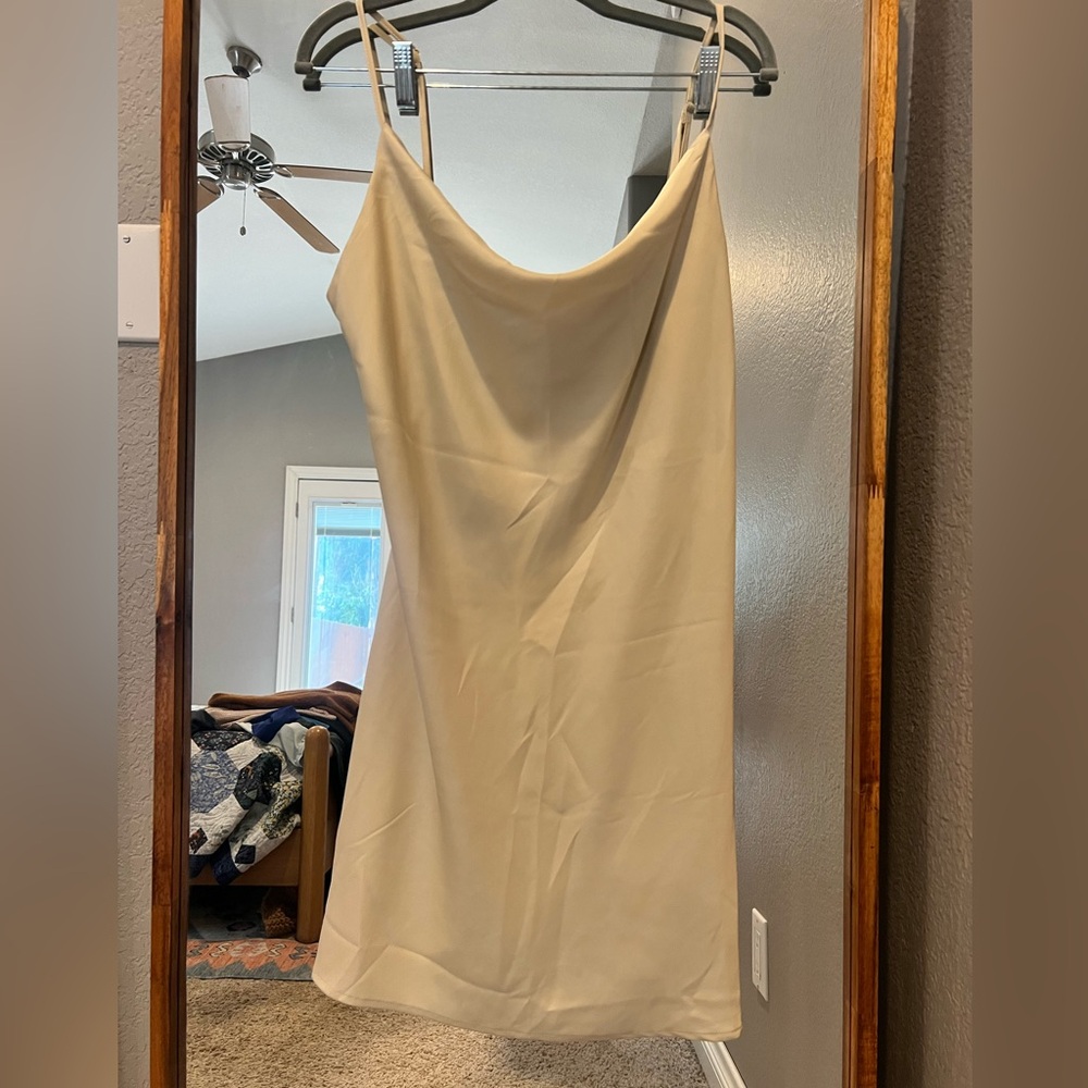 Silk slip cowl neck urban outfitters dress
